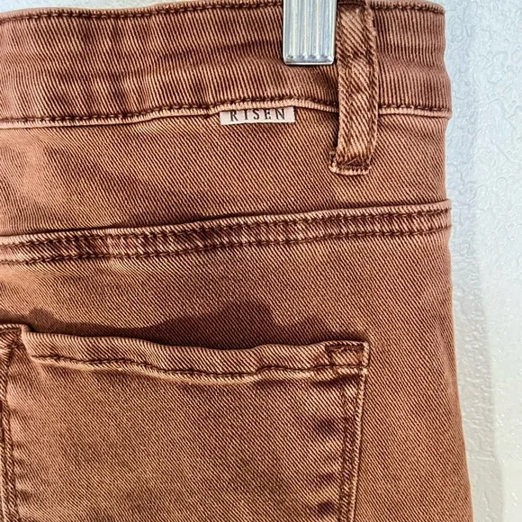 Risen “Utopia” High Waisted Distressed Hem Flare Jeans Size 13/31 - Picture 7 of 9